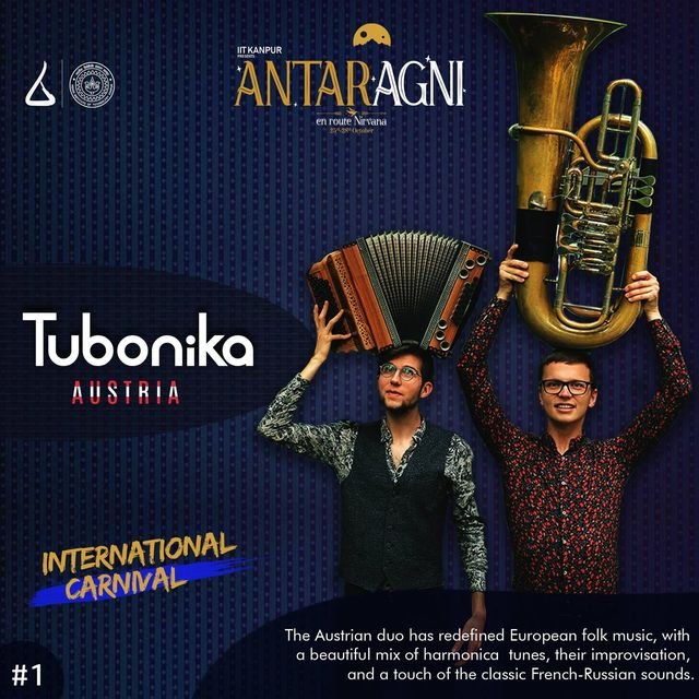 Festivalplakat „Antaragni International Carnival“ mit Tubonika.